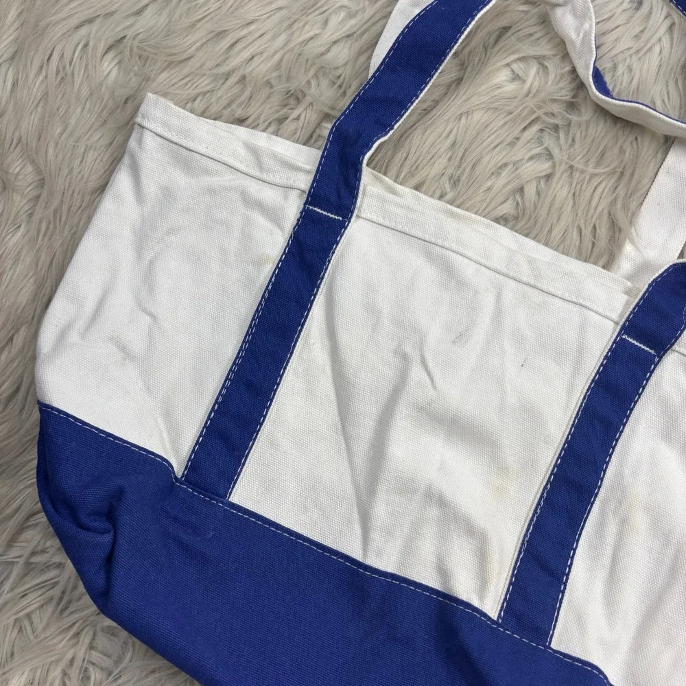 Unbranded Lobster Embroidered Canvas Tote Bag Blue White Coastal Preppy Nautical